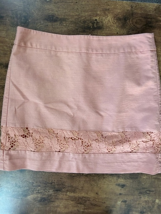 LOFT Dresses & Skirts - LOFT Blush Pink Lace-Trim Mini Skirt